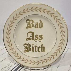 Decorative Plate with Gold Lettering